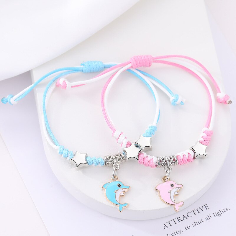 Charm Bracelets Manufacturer - 2pcs/set Star Flower Alloy Imitation Rhodium Plated Women Anniversary Gift