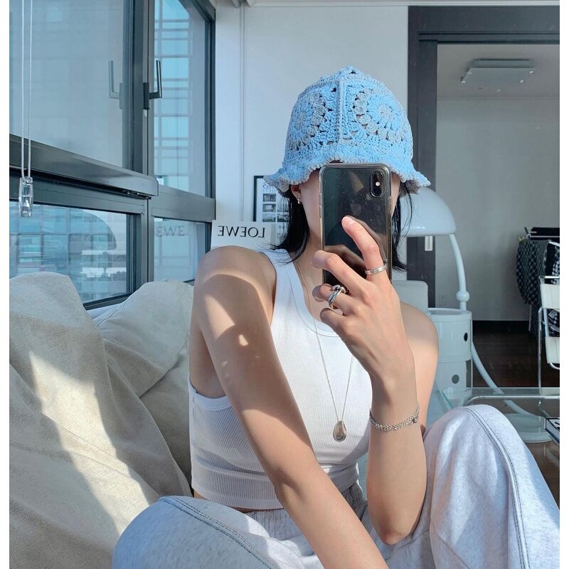 Bucket Hat Manufacturer - Unisex Handmade Knitted Crochet Distressed Casual Party Fishermen Hat