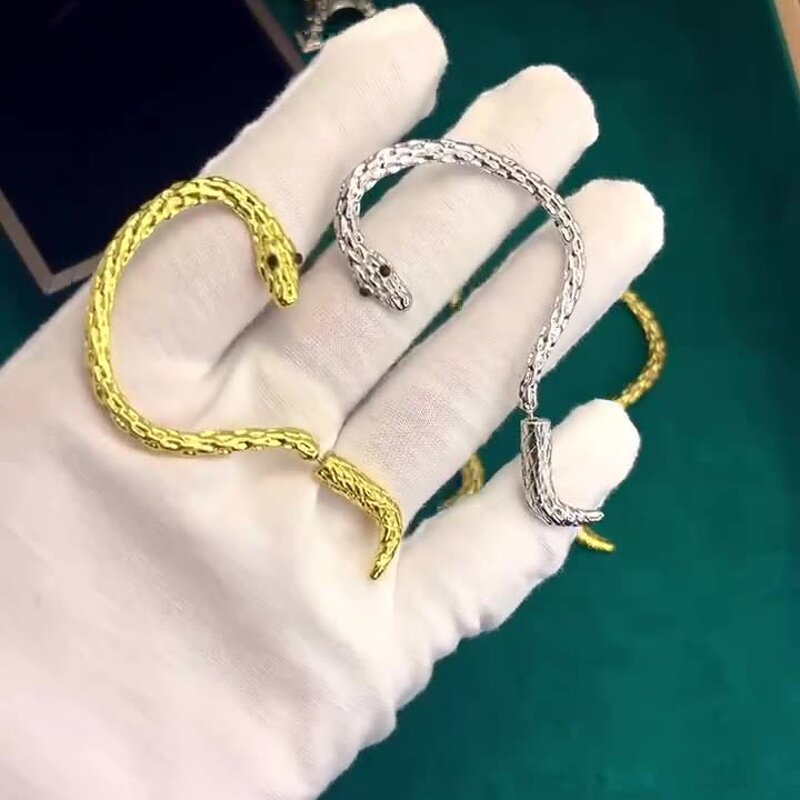 Clip-On Earrings Manufacturer - Vintage Punk Gold-Plated Snake Butterfly Geometric Women Party Jewelry