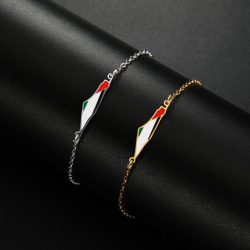 Bracelet Manufacturer - Adjustable Waterproof Gold Plated Palestine Map Stainless Steel Free Chain