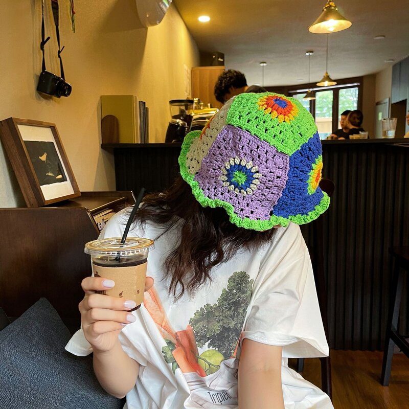 Bucket Hat Manufacturer - Unisex Handmade Knitted Crochet Distressed Casual Party Fishermen Hat