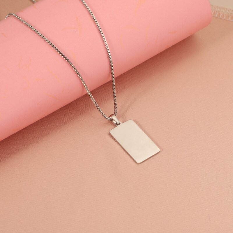 Pendant Necklace Manufacturer - Custom Stainless Steel Link Blank Geometric Engraving DIY Unisex