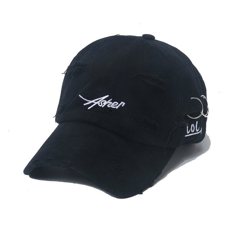 Baseball Cap Manufacturer - Korean Ins Iron Ring Soft Top Letter Pattern Unisex Sunscreen Sporty