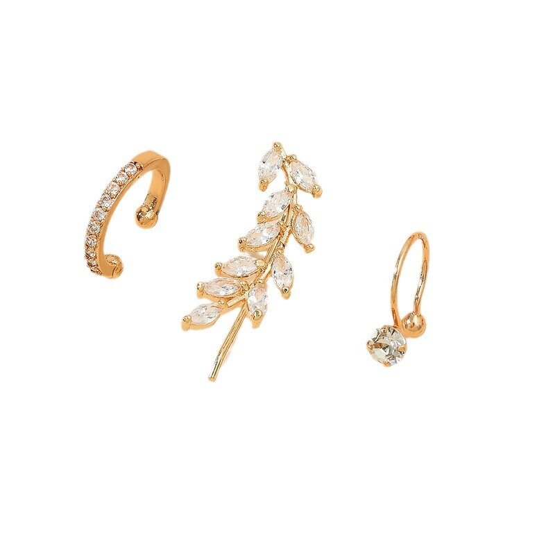 Ear Cuff Studs Manufacturer - Bohemian Crystal Rhinestone Geometric Wrap Diamond Elegant Women Jewelry