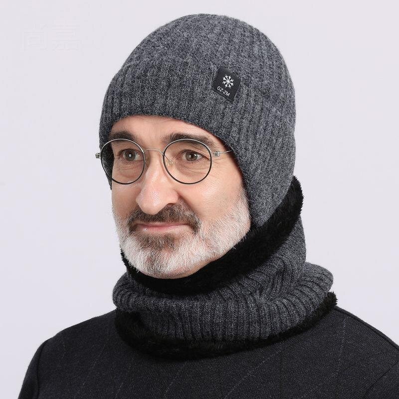 Knitted Hat and Scarf Set Manufacturer - Men's Elegant Plain Outdoor Warm Winter New Fashion