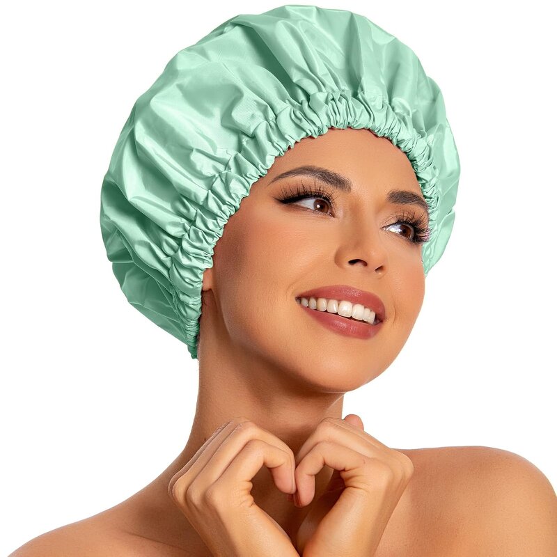 Sleep Bonnets Manufacturer - New Waterproof Bath Use Hair Cover Satin Salon Make up Beauty Shower Sleeping Caps