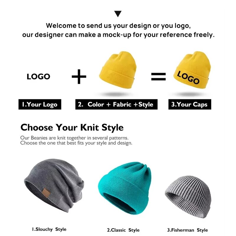 Knitted Hat Manufacturer - Unisex Winter 100% Cotton with Embroidery for Travel