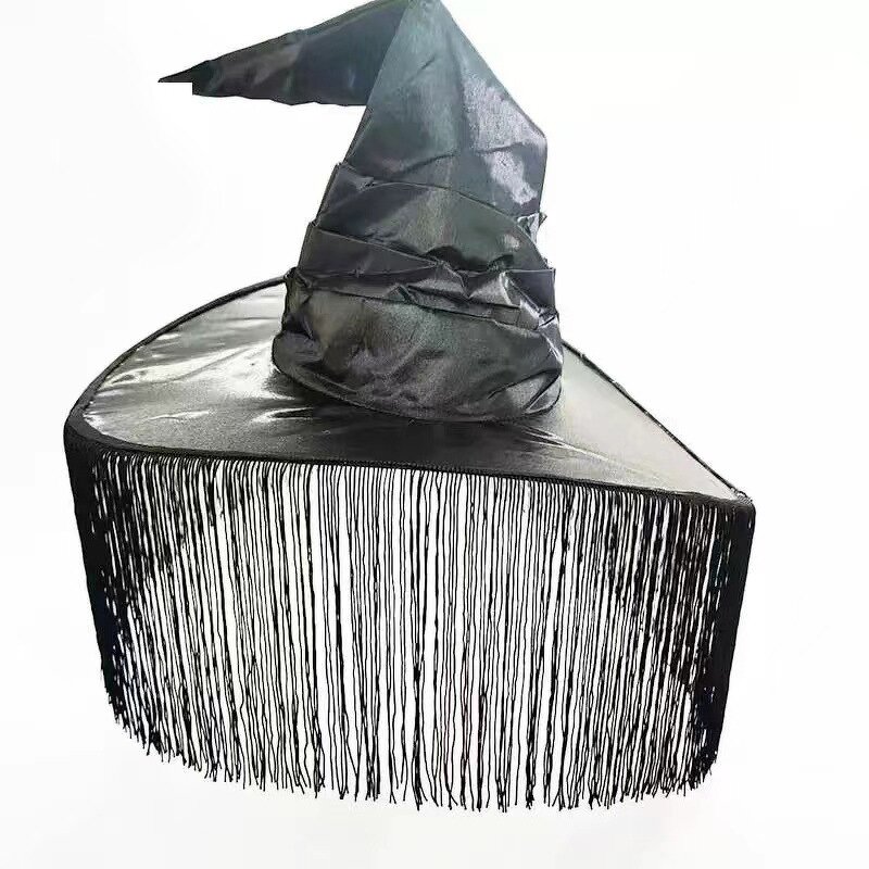 Witch Hat Manufacturer - Halloween Large Black Ruched Vintage Style for Women Cosplay Costume