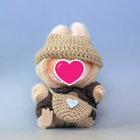 Doll Accessories Manufacturer - Hot Selling 17cm Cute Clothing Set Sweater Headband Bag for Labubu