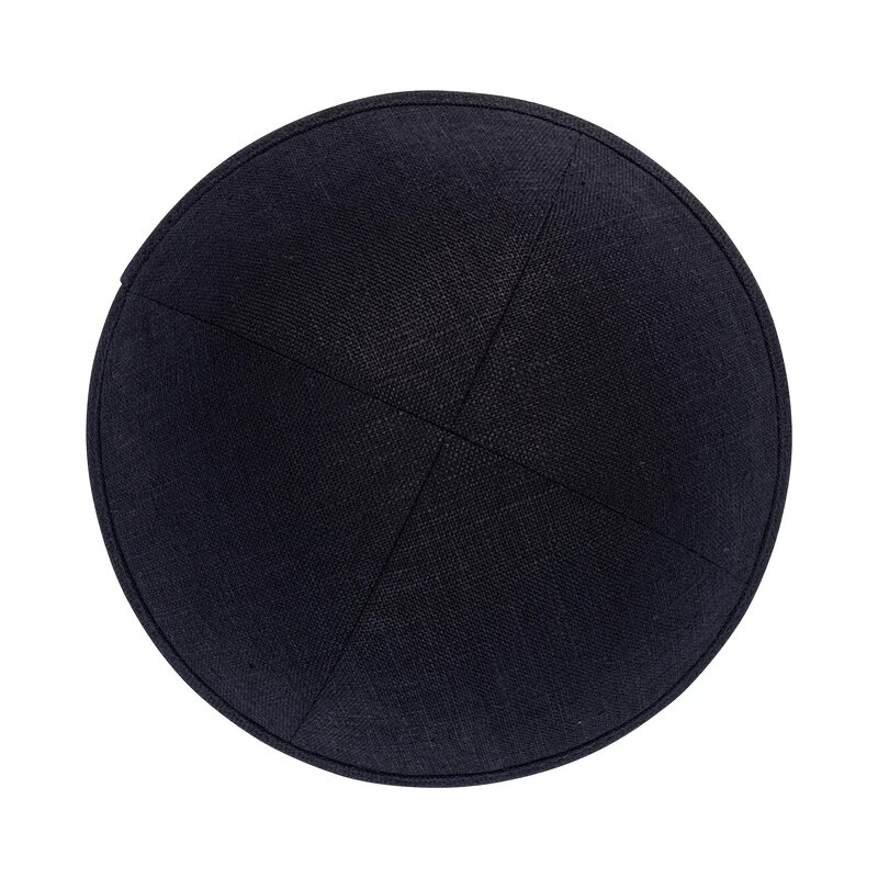 Kippot Manufacturer - Navy Blue Thick Satin Jewish with Free Clip for Religious Events