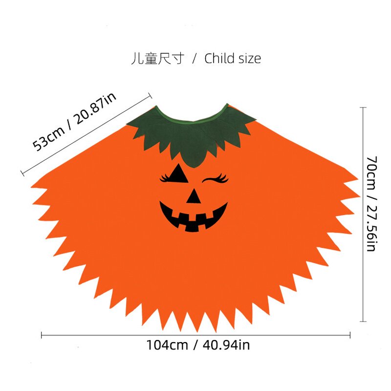 Pumpkin Costume Set Manufacturer - Halloween for Kids Adults Night Light Hat Cloak Shawl for School Dress-up