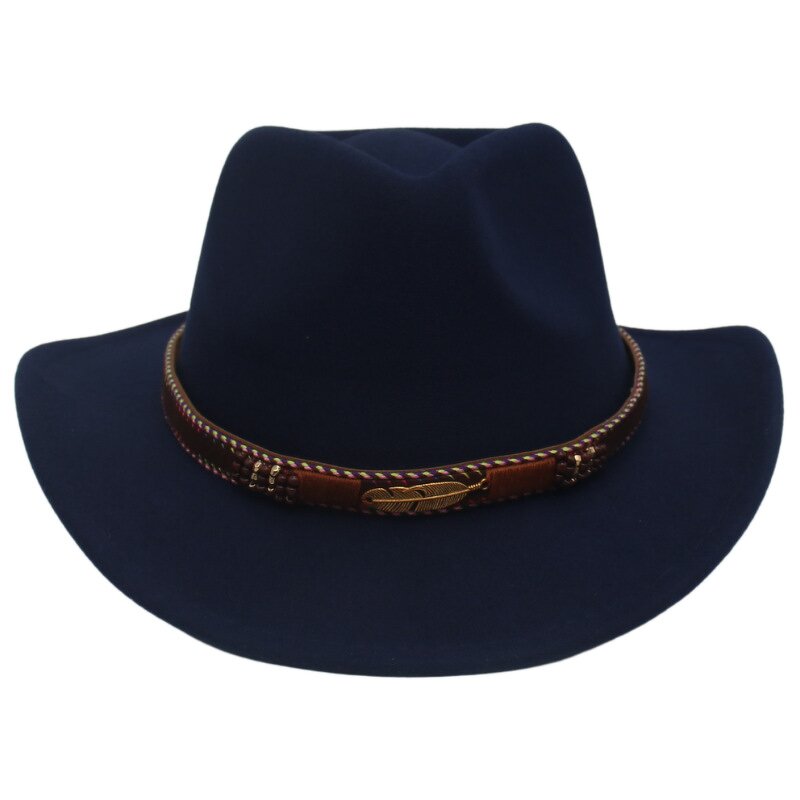 Fedora Hat Manufacturer - Unisex Solid Color Winter Jazz with Wide Brim High Quality with Belt Buckle for Party