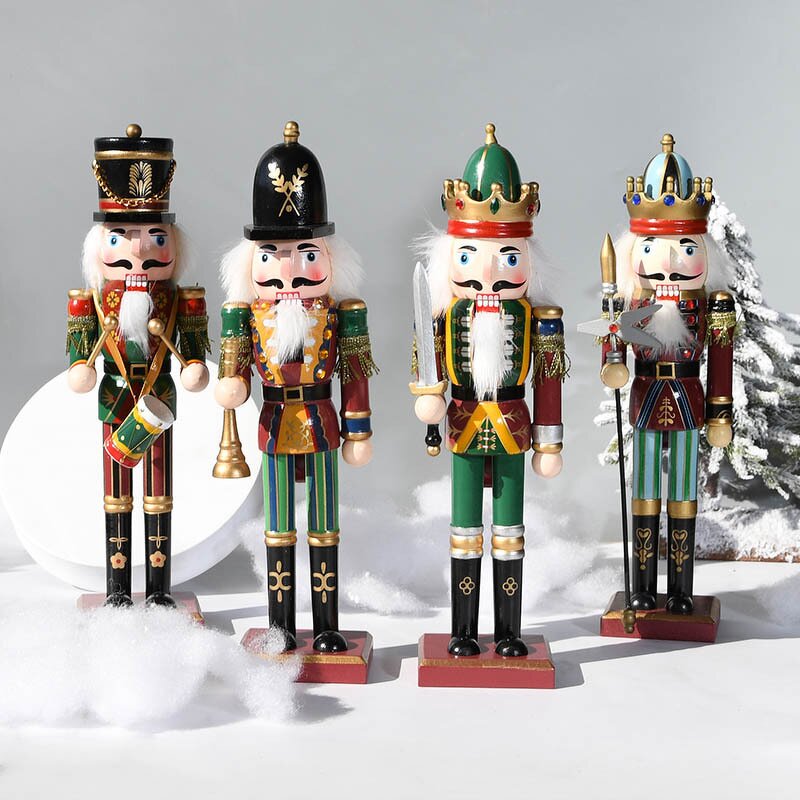 Nutcracker Manufacturer - Hot Sale Painted Various Figures Christmas Wooden 30CM Home Decoration Bamboo Craft