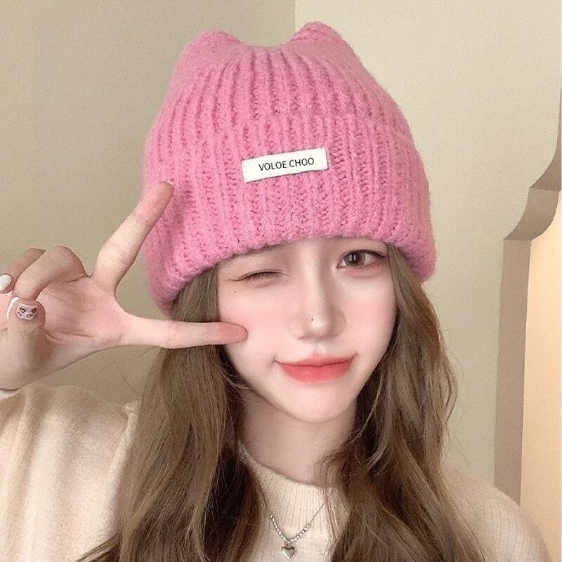 Knitted Hats Manufacturer - Latest Fashion Factory Direct Soft Thickened Cat Ear Unisex Adults