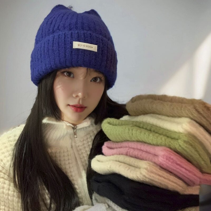 Knitted Hats Manufacturer - Latest Fashion Factory Direct Soft Thickened Cat Ear Unisex Adults