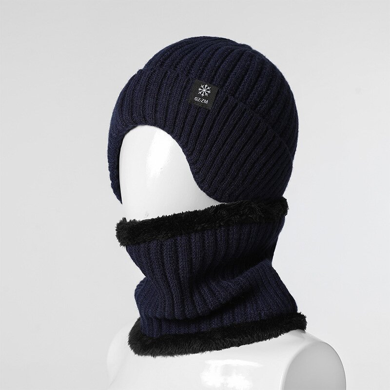 Knitted Hat and Scarf Set Manufacturer - Men's Elegant Plain Outdoor Warm Winter New Fashion