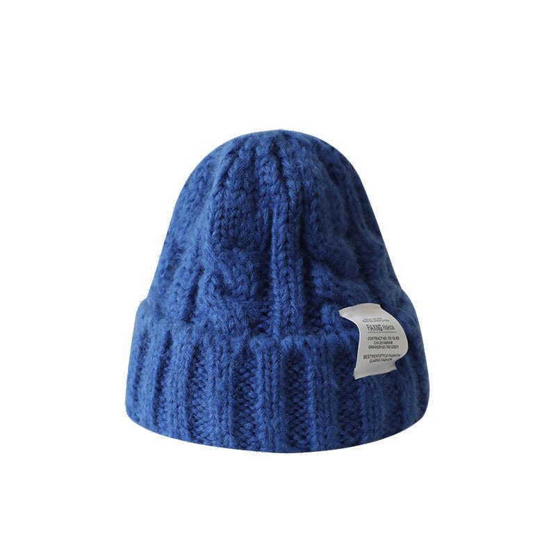 Knit Hat Manufacturer - Solid Color Japanese Twist for Women Korean Autumn Winter Ear Protection