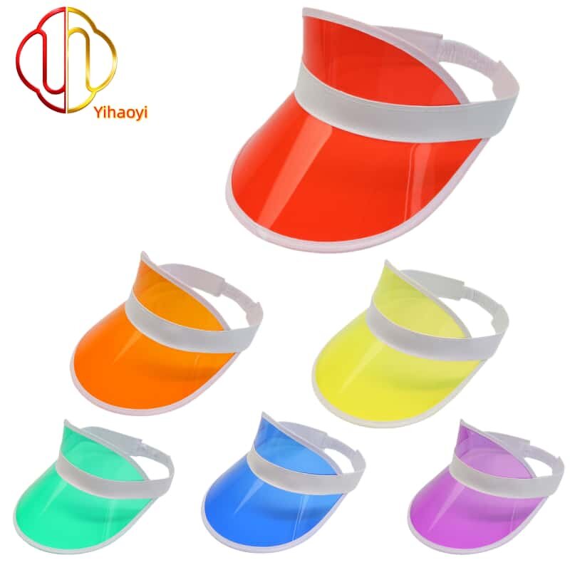 Sun Visor Hat Manufacturer - High Quality Eco Friendly PVC Clear Transparent UV Protection Custom Heat Transfer Logo