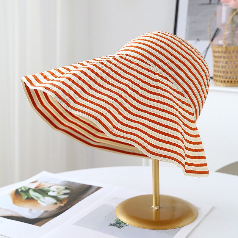 Fisherman Hat Manufacturer - High-End Unisex 100% Polyester Denim Striped All-Season Sun Protection