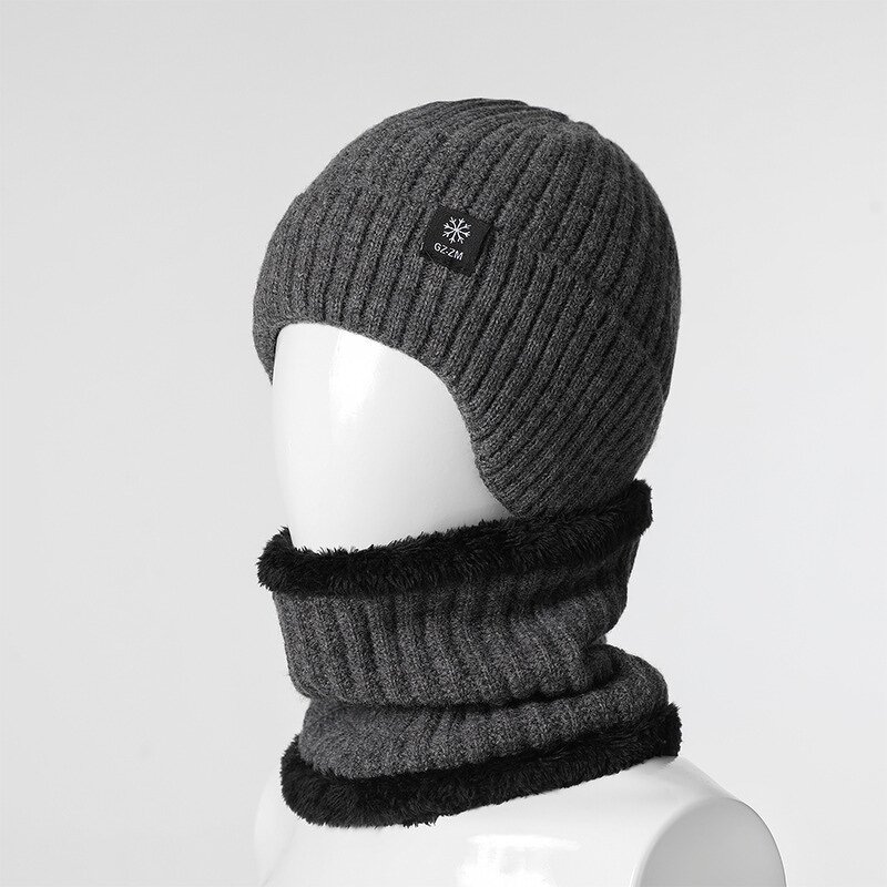 Knitted Hat and Scarf Set Manufacturer - Men's Elegant Plain Outdoor Warm Winter New Fashion