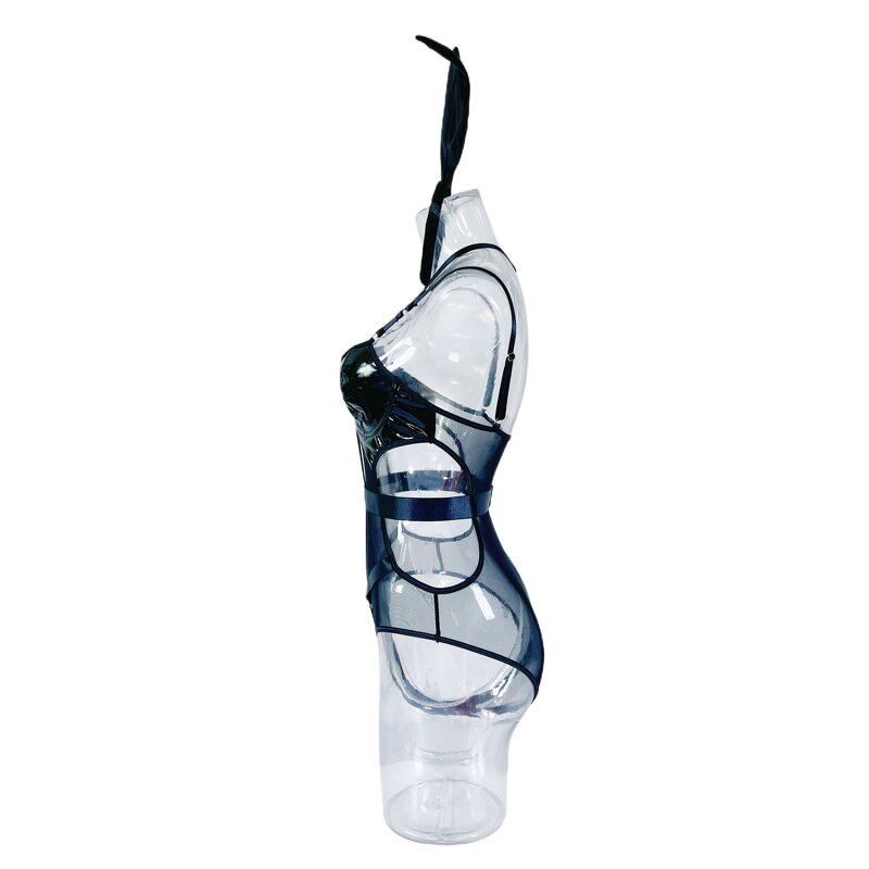 Bunny Girl Set Manufacturer - Black Leather Nightclub Party Women Sexy Lace with Transparent Underwear Rabbit Ear