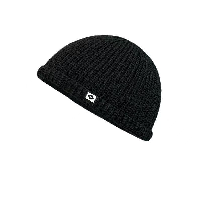 Skull Hat Manufacturer - New Fashion Custom Logo Knitted Label Patch Plain Cuffed Waffle Beanie