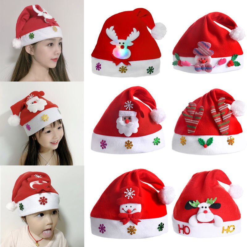 Santa Hat Manufacturer - Hot Sale Character Christmas Velvet Plush Red Home Decoration Xmas Party Supplies
