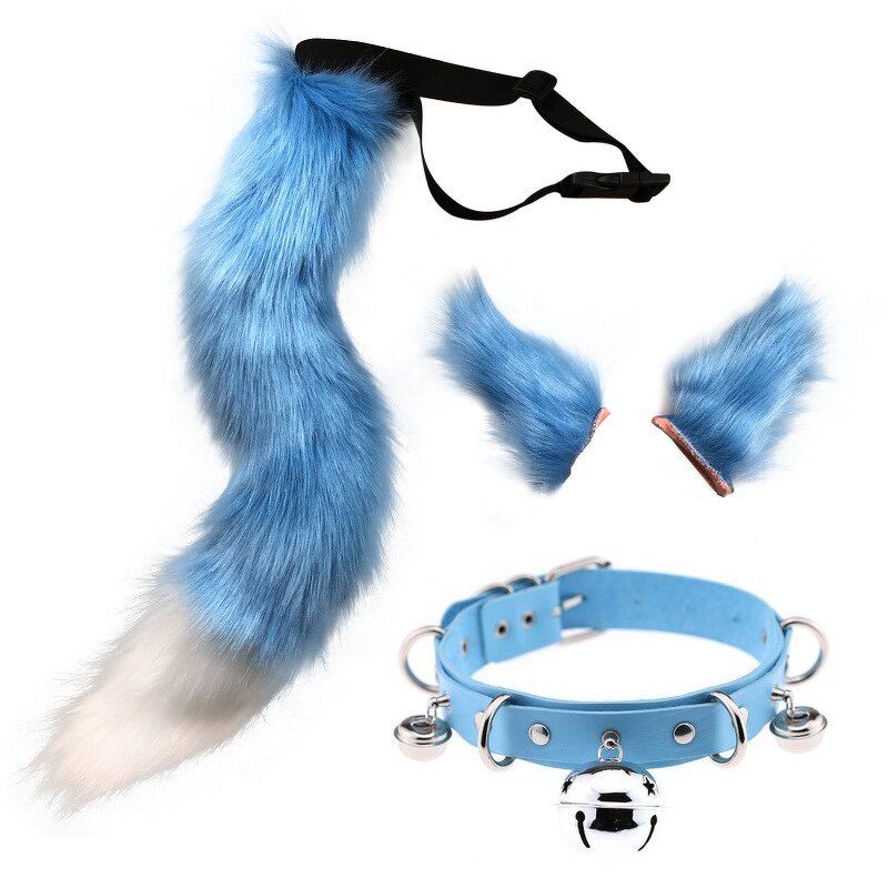 Cosplay Set Manufacturer - 3Pcs Faux Fur Adjustable Choker Animal Tail Wolf Fox Ear Headband