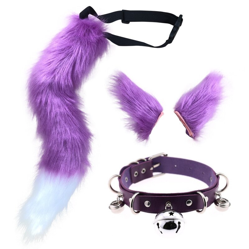 Cosplay Set Manufacturer - 3Pcs Faux Fur Adjustable Choker Animal Tail Wolf Fox Ear Headband