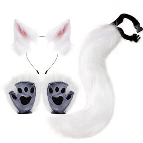 Animal Tail Accessories Manufacturer - Halloween Handmade Artificial Fox Tail Wolf Tail Cosplay Animal Claw Props