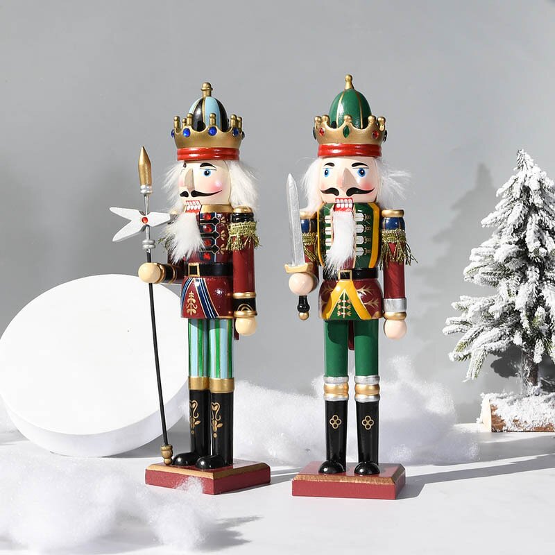 Nutcracker Manufacturer - Hot Sale Painted Various Figures Christmas Wooden 30CM Home Decoration Bamboo Craft