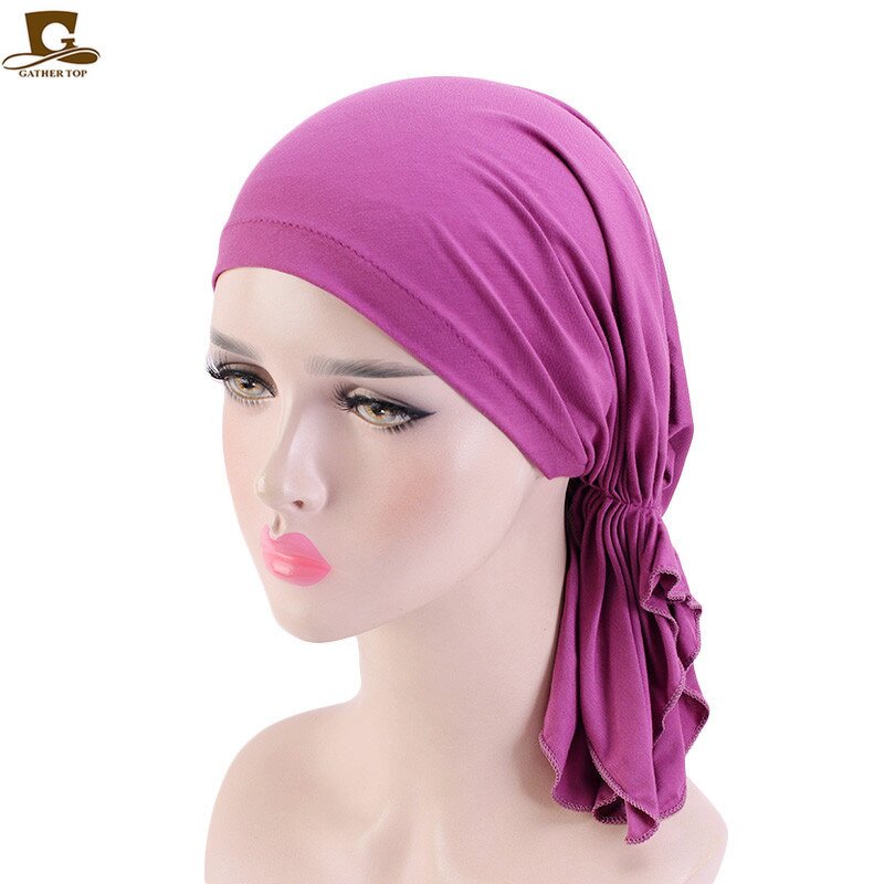 Headwrap Manufacturer - Hot Selling Skin Friendly Fabric Girl Scarf Turban Fashion Modal Women Pre Collared