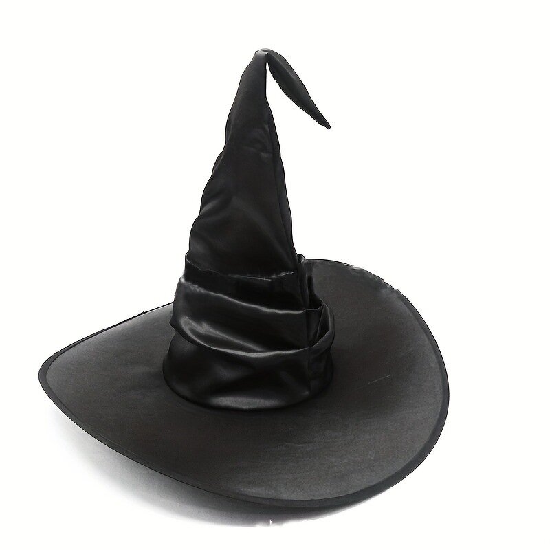 Witch Hat Manufacturer - Halloween Large Black Ruched Vintage Style for Women Cosplay Costume