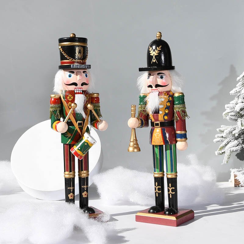Nutcracker Manufacturer - Hot Sale Painted Various Figures Christmas Wooden 30CM Home Decoration Bamboo Craft
