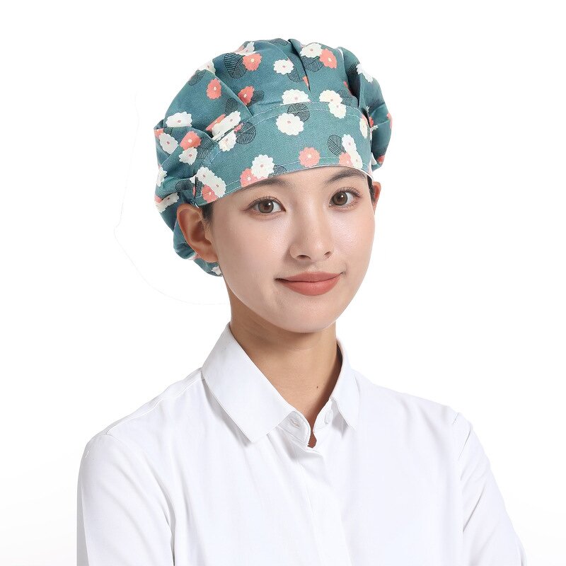 Working Caps Manufacturer - Adjustable with Buttons Satin Lined Elastic Ponytail Scrub for Women Cartoon Print