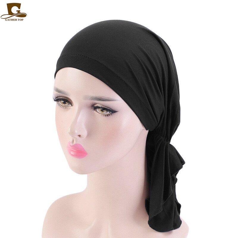 Headwrap Manufacturer - Hot Selling Skin Friendly Fabric Girl Scarf Turban Fashion Modal Women Pre Collared