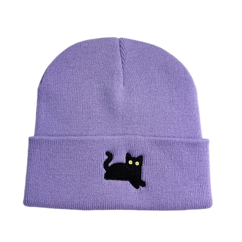 Beanies Manufacturer - Factory Direct Sale Custom Knitted Cat with Cartoon Letter Pattern