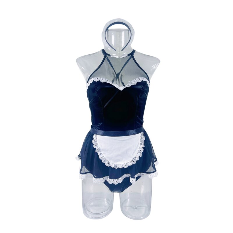 Maid Uniform Manufacturer - Halloween Costumes Cosplay 3-Piece Set With Hairband Lingerie Lace Temptation Women Sexy