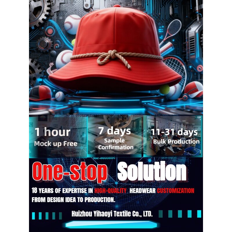 Bucket Hat Manufacturer - High Quality Retro Denim Quick Dry UV Protection Adjustable Drawstring 3D Embroidery Outdoor Travel