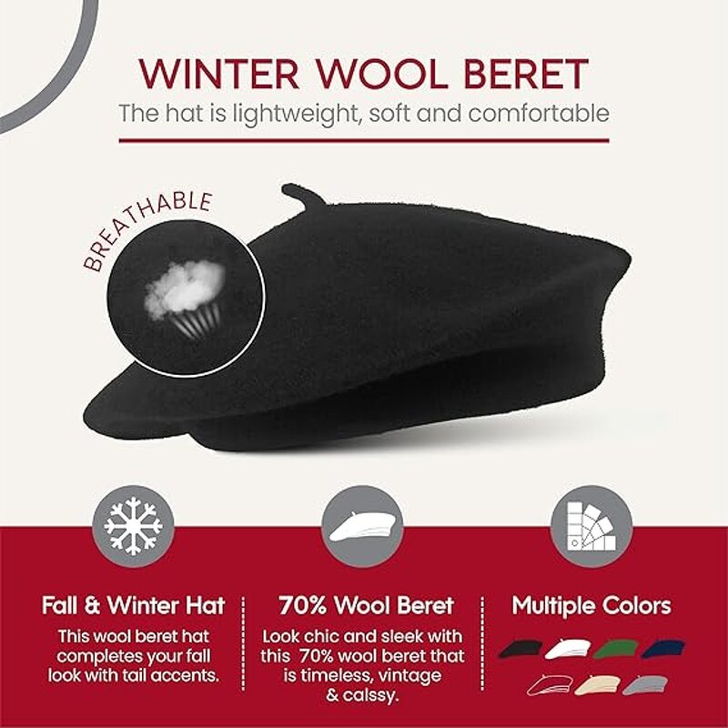 Beret Manufacturer - Factory Wholesale Custom High Quality Low Price Wool Solid Color Plain Unisex