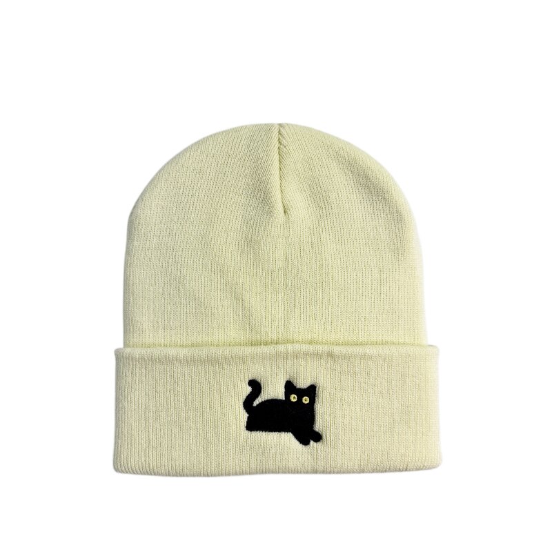 Beanies Manufacturer - Factory Direct Sale Custom Knitted Cat with Cartoon Letter Pattern