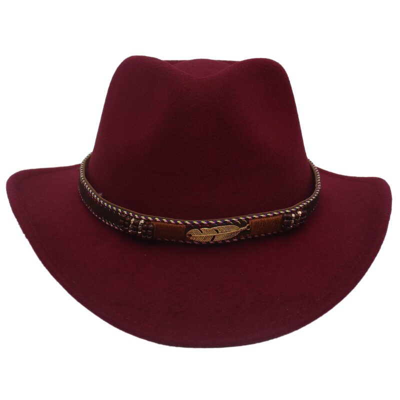 Fedora Hat Manufacturer - Unisex Solid Color Winter Jazz with Wide Brim High Quality with Belt Buckle for Party