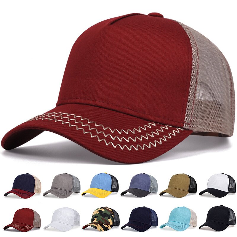 Baseball Cap Manufacturer - Wholesale 5 Panel Cotton Mesh Trucker Custom Logo Printed