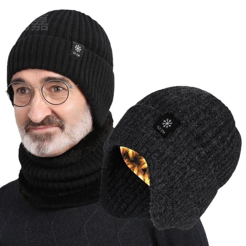 Knitted Hat and Scarf Set Manufacturer - Men's Elegant Plain Outdoor Warm Winter New Fashion