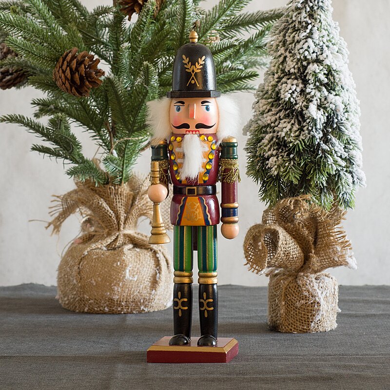 Nutcracker Manufacturer - Hot Sale Painted Various Figures Christmas Wooden 30CM Home Decoration Bamboo Craft