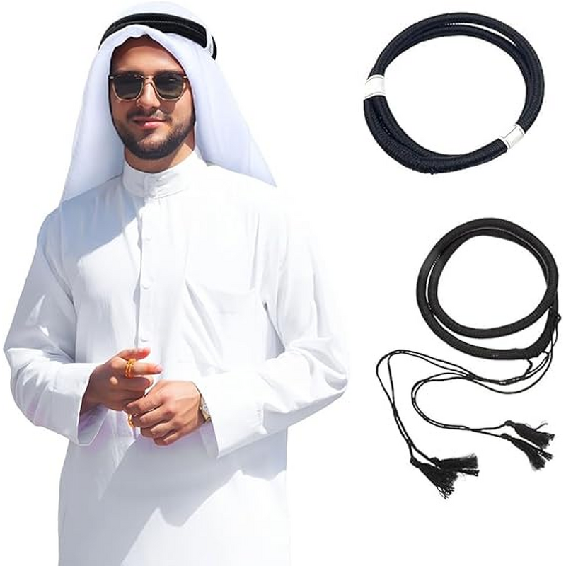 Headscarf Manufacturer - Muslim Printed Square Islamic Dubai Saudi Arabic Men's Head Turban for Daily Religious Use