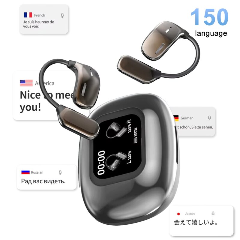 Smart Earbuds Manufacturer - 2025 JM16 AI Translation 150 Languages BT 5.4 LCD Touch Screen Office