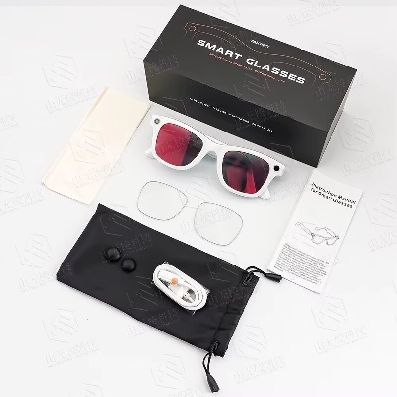 Smart Glasses Manufacturer - SANVNET GS4 MAX 1080P Camera Flashlight AI Translation Two Lenses