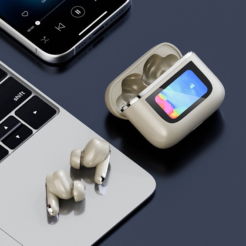 TWS Earbuds Manufacturer - 2025 V8 Noise Cancelling Smart LCD Touch Screen Fast Wireless Charging