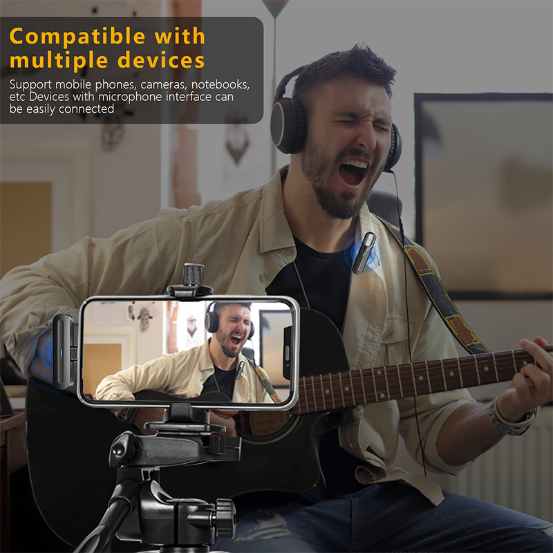 Lavalier Microphone Manufacturer - Clip on Mini Wireless Stereo Type C 2.4G for Iphone/ipad Vlog